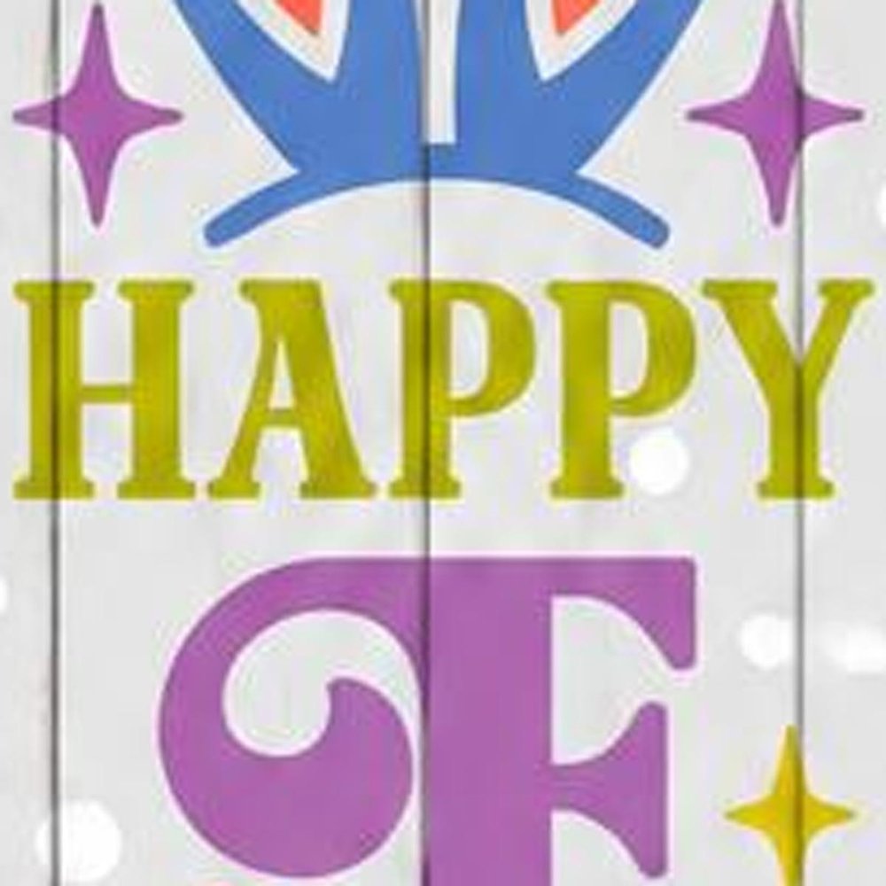 46" Lime Green Blue And White Solid Wood Happy Easter Porch Sign HomeRoots