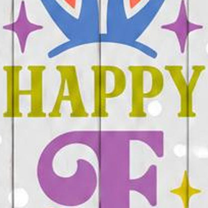 46" Lime Green Blue And White Solid Wood Happy Easter Porch Sign HomeRoots