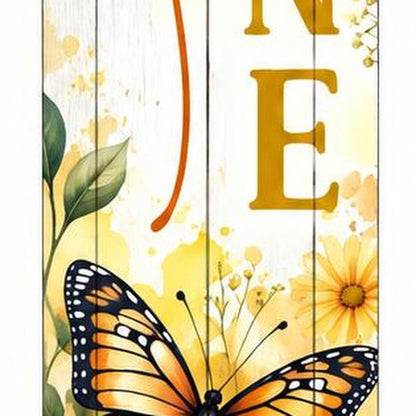 46" Yellow White And Green Solid Wood Hello Sunshine Porch Sign HomeRoots