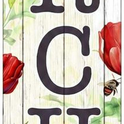 46" Green Red White And Black Solid Wood Front Porch Sittin' Butterfly Porch Sign HomeRoots
