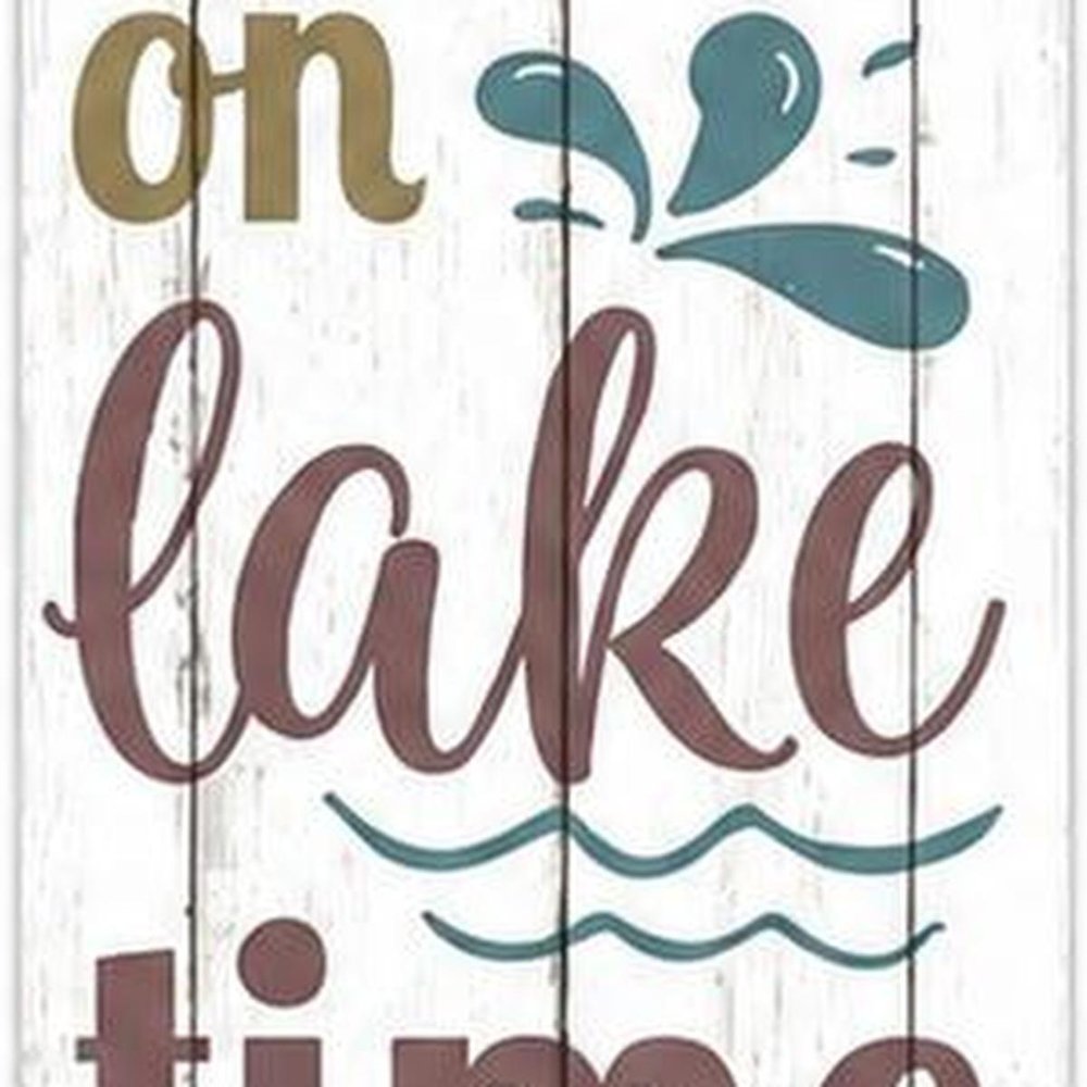 46" Teal Blue Taupe And White Solid Wood Relax You're On Lake Time Porch Sign — view 9
