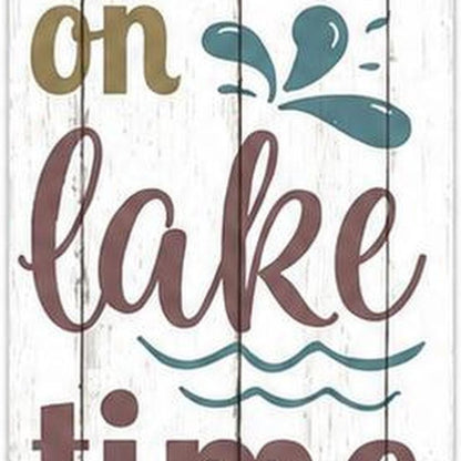 46" Teal Blue Taupe And White Solid Wood Relax You're On Lake Time Porch Sign HomeRoots