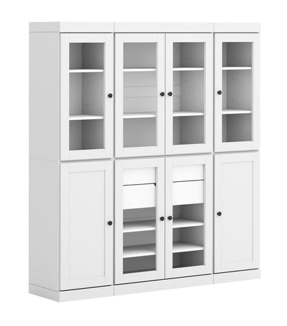 72" White Solid Wood 8 Two Drawer Pantry Or Storage Closet HomeRoots