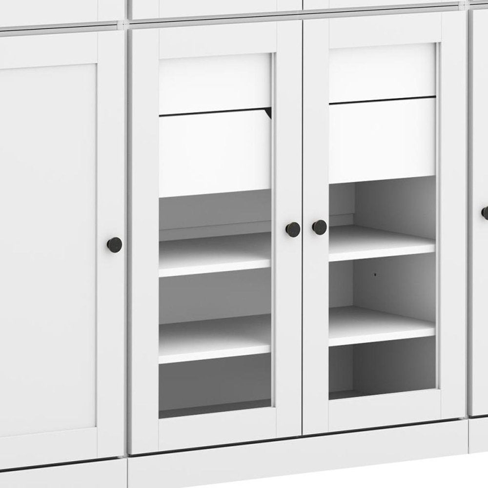 72" White Solid Wood 8 Two Drawer Pantry Or Storage Closet HomeRoots