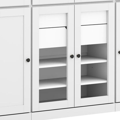 72" White Solid Wood 8 Two Drawer Pantry Or Storage Closet HomeRoots