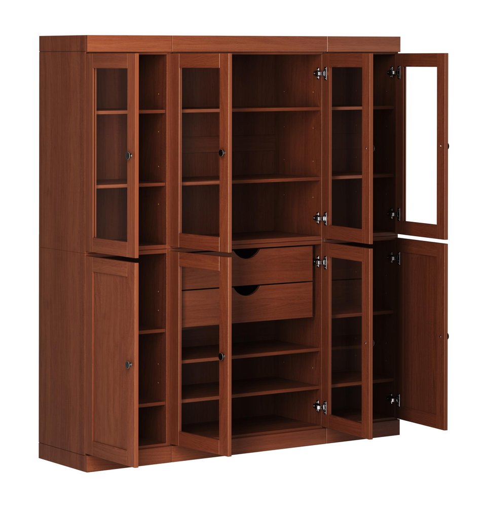 72" Coffee Solid Wood 8 Two Drawer Pantry Or Storage Closet HomeRoots