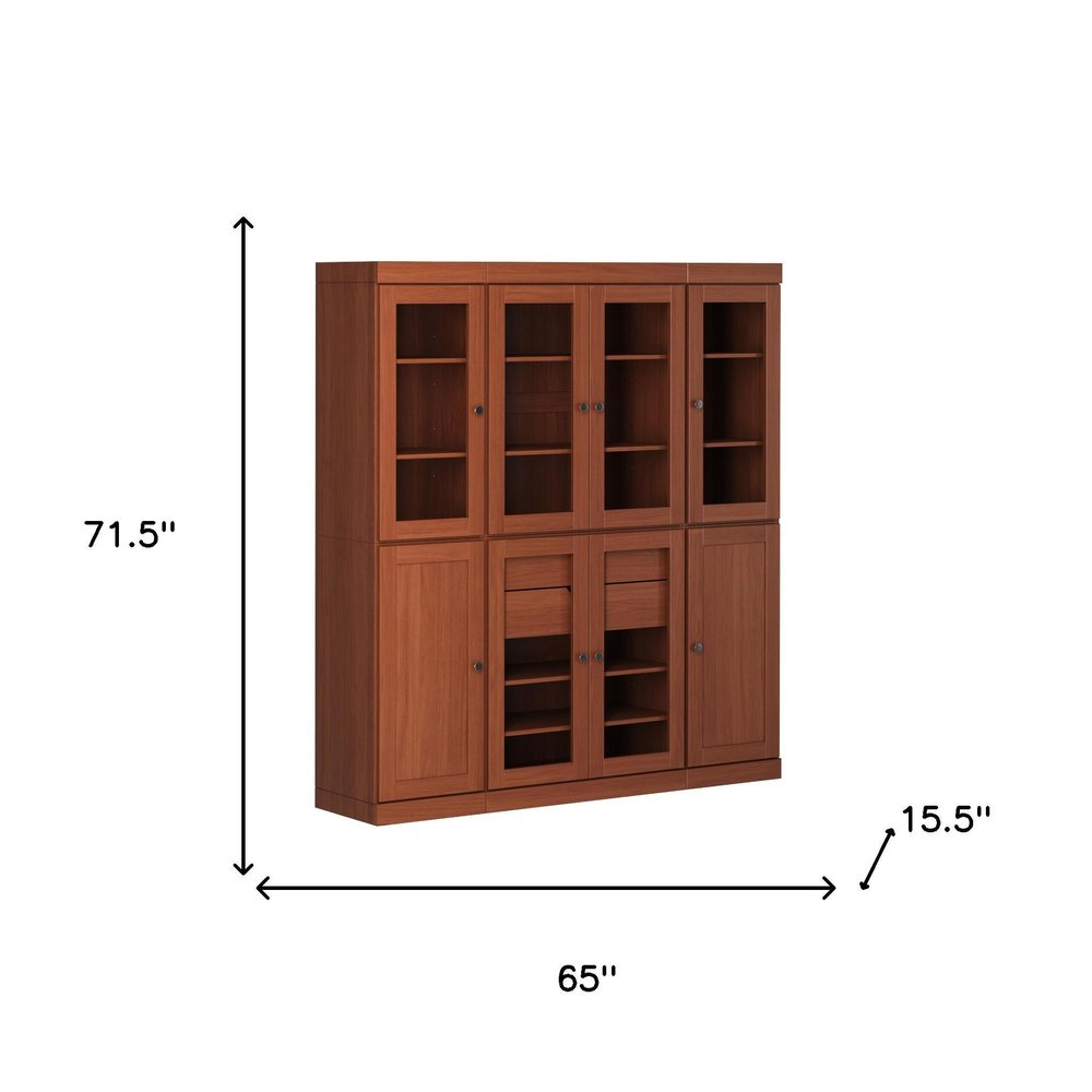 72" Coffee Solid Wood 8 Two Drawer Pantry Or Storage Closet — view 3