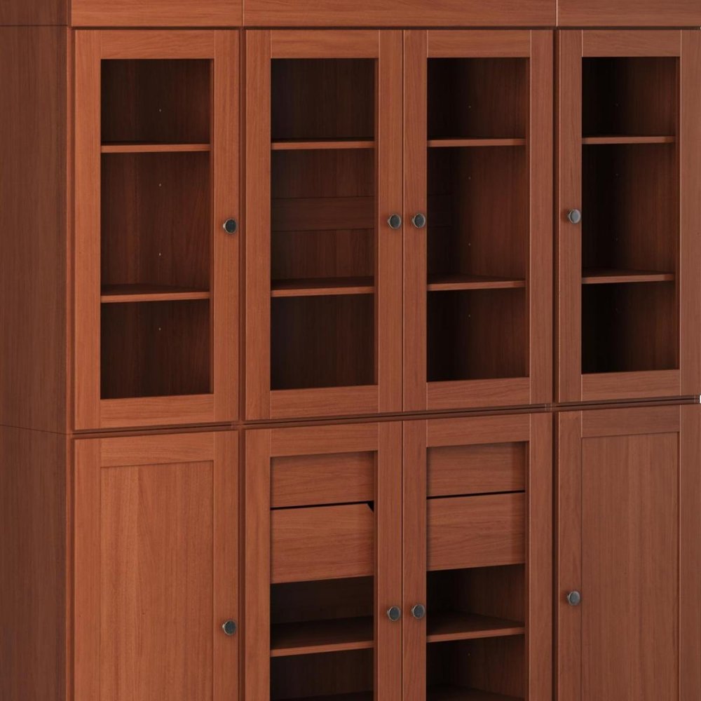 72" Coffee Solid Wood 8 Two Drawer Pantry Or Storage Closet