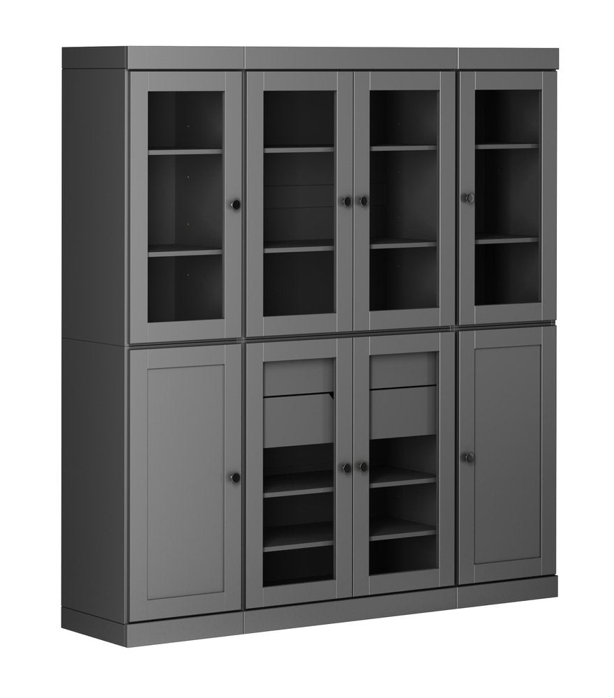 72" Gray Solid Wood 8 Two Drawer Pantry Or Storage Closet — view 1