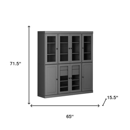 72" Gray Solid Wood 8 Two Drawer Pantry Or Storage Closet HomeRoots