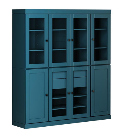 72" Black Solid Wood 8 Two Drawer Pantry Or Storage Closet HomeRoots