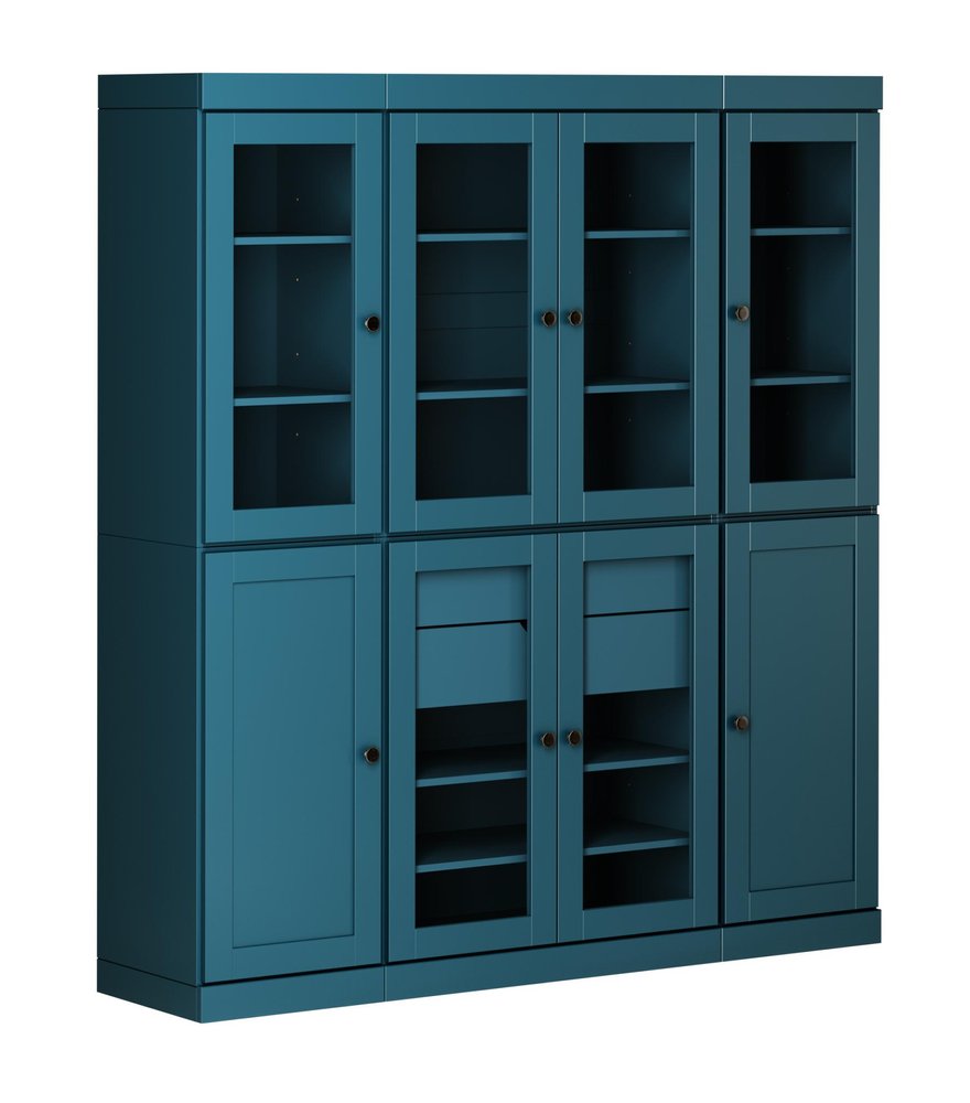 72" Black Solid Wood 8 Two Drawer Pantry Or Storage Closet — view 1