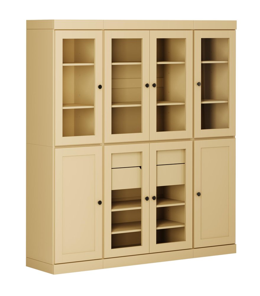 72" Yellow Solid Wood 8 Two Drawer Pantry Or Storage Closet — view 1