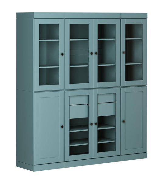 72" Aqua Solid Wood 8 Two Drawer Pantry Or Storage Closet HomeRoots