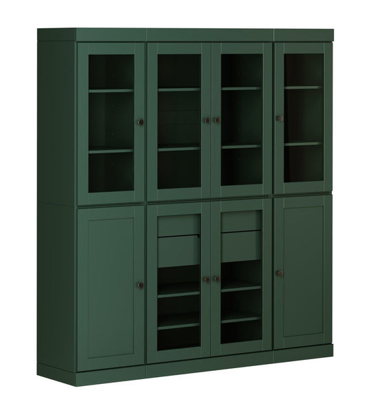 72" Green Solid Wood 8 Two Drawer Pantry Or Storage Closet HomeRoots
