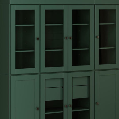 72" Green Solid Wood 8 Two Drawer Pantry Or Storage Closet