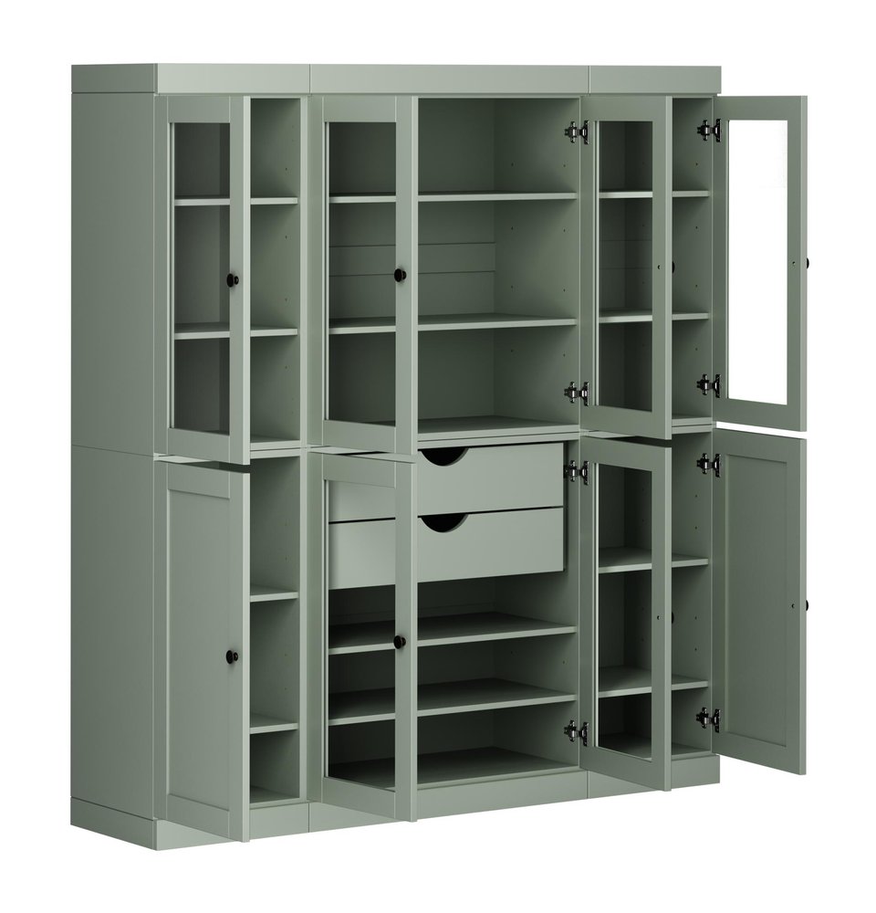72" Sage Solid Wood 8 Two Drawer Pantry Or Storage Closet HomeRoots