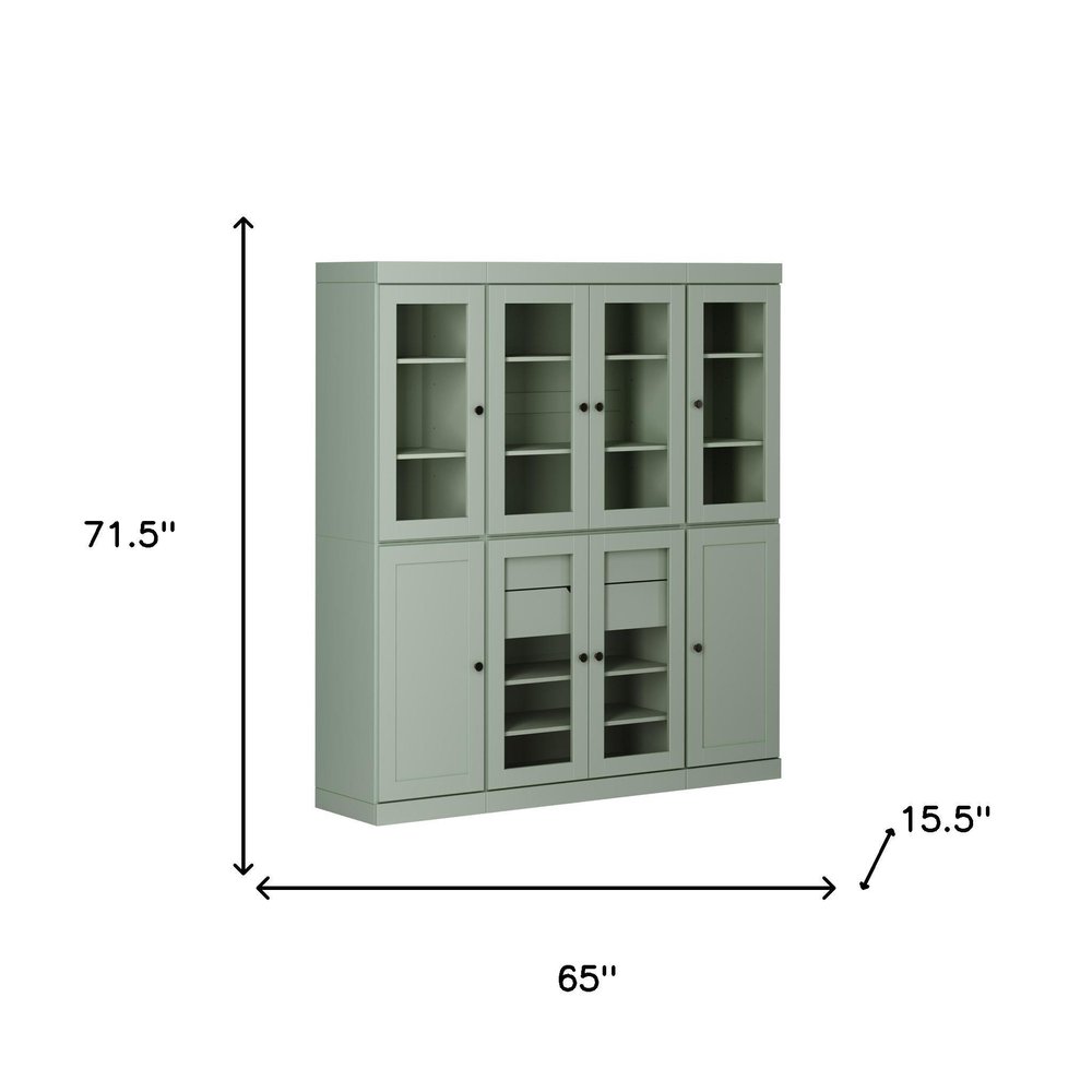72" Sage Solid Wood 8 Two Drawer Pantry Or Storage Closet — view 3