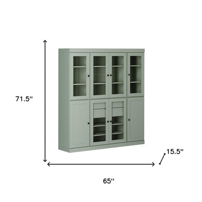 72" Sage Solid Wood 8 Two Drawer Pantry Or Storage Closet HomeRoots