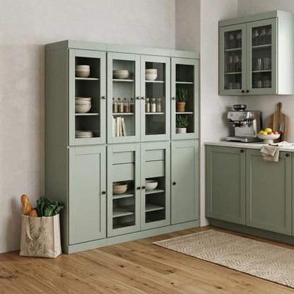 72" Sage Solid Wood 8 Two Drawer Pantry Or Storage Closet HomeRoots