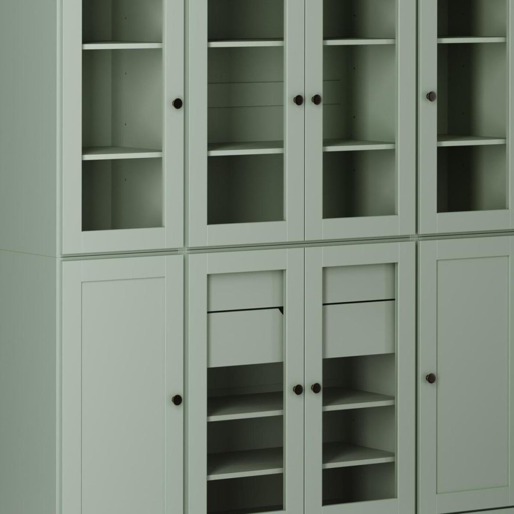 72" Sage Solid Wood 8 Two Drawer Pantry Or Storage Closet