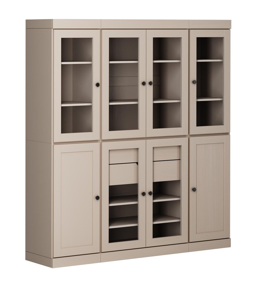 72" Beige Solid Wood 8 Two Drawer Pantry Or Storage Closet HomeRoots