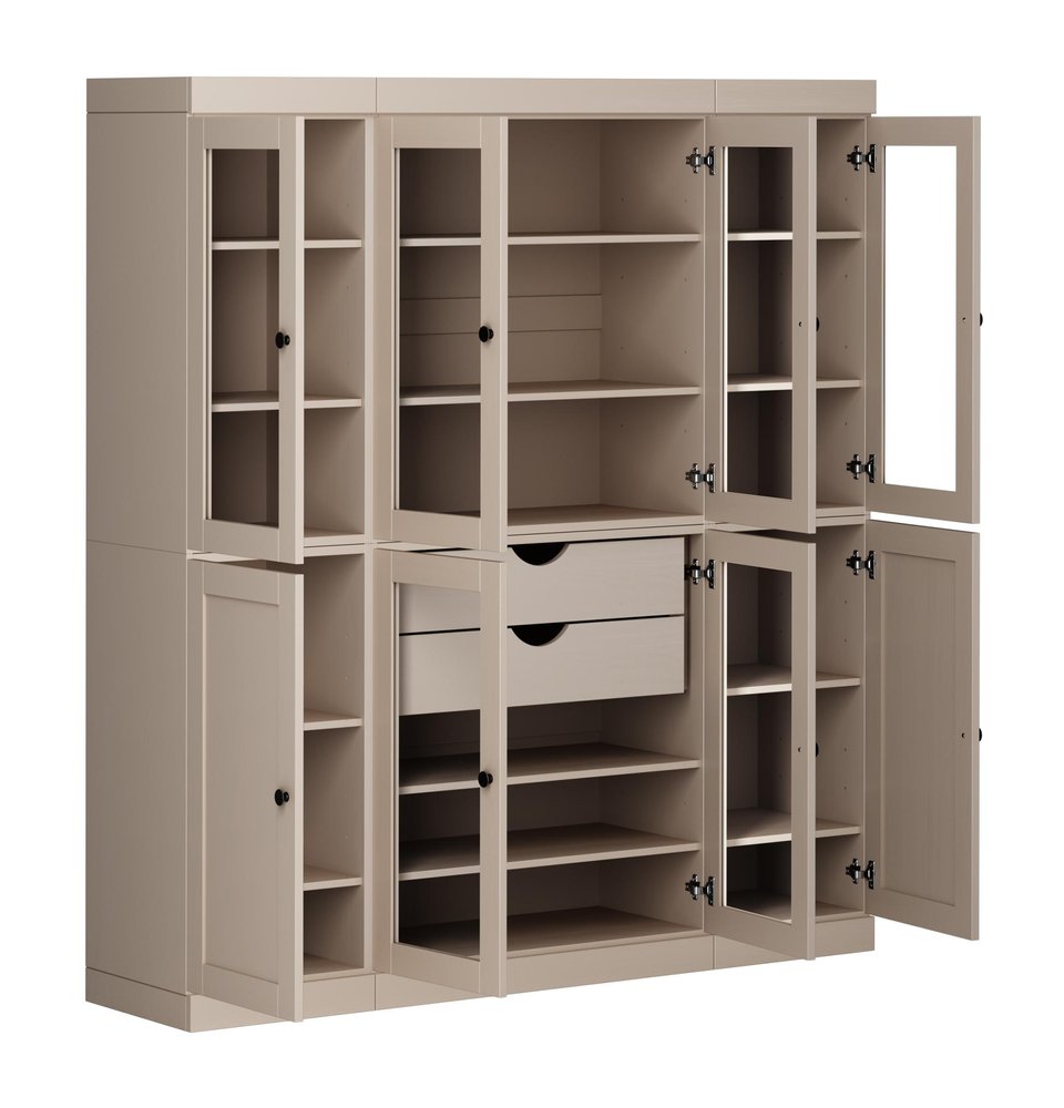 72" Beige Solid Wood 8 Two Drawer Pantry Or Storage Closet HomeRoots