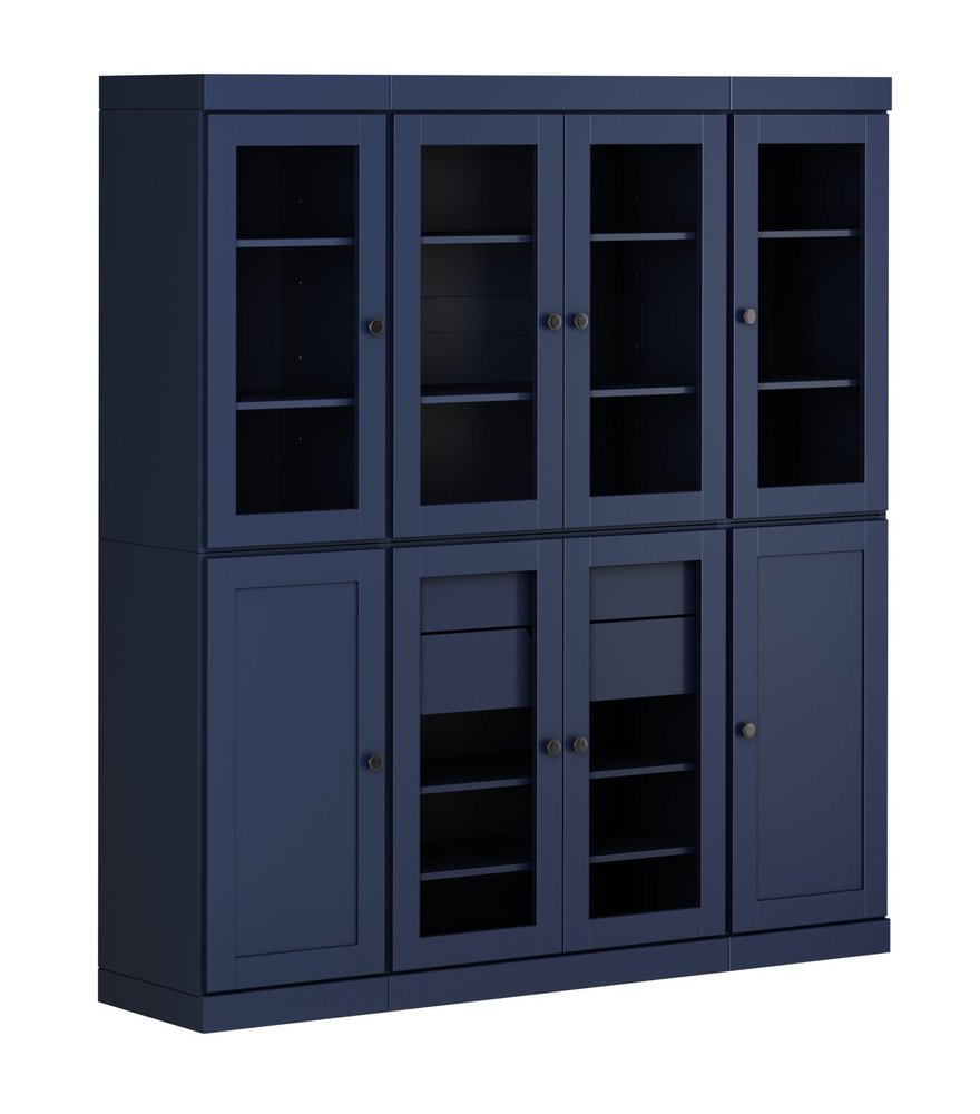 72" French Blue Solid Wood 8 Two Drawer Pantry Or Storage Closet HomeRoots