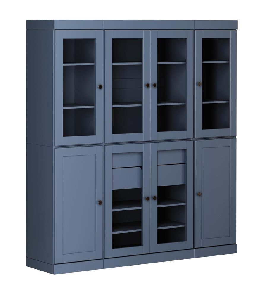 72" Navy Blue Solid Wood 8 Two Drawer Pantry Or Storage Closet — view 1
