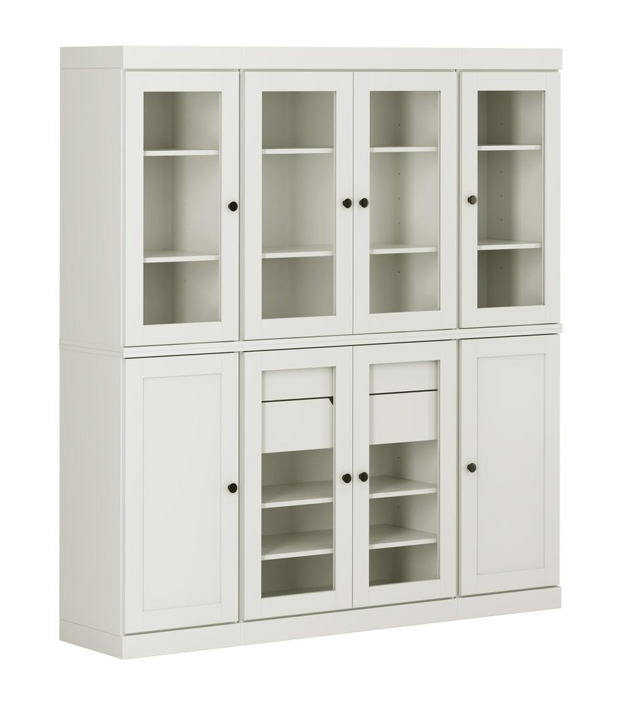 72" Off White Solid Wood 8 Two Drawer Pantry Or Storage Closet — view 1