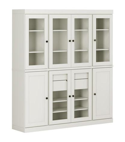 72" Off White Solid Wood 8 Two Drawer Pantry Or Storage Closet HomeRoots