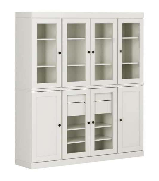 72" Off White Solid Wood 8 Two Drawer Pantry Or Storage Closet HomeRoots
