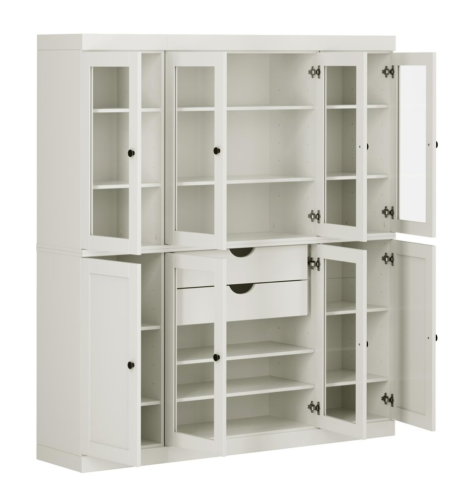 72" Off White Solid Wood 8 Two Drawer Pantry Or Storage Closet HomeRoots