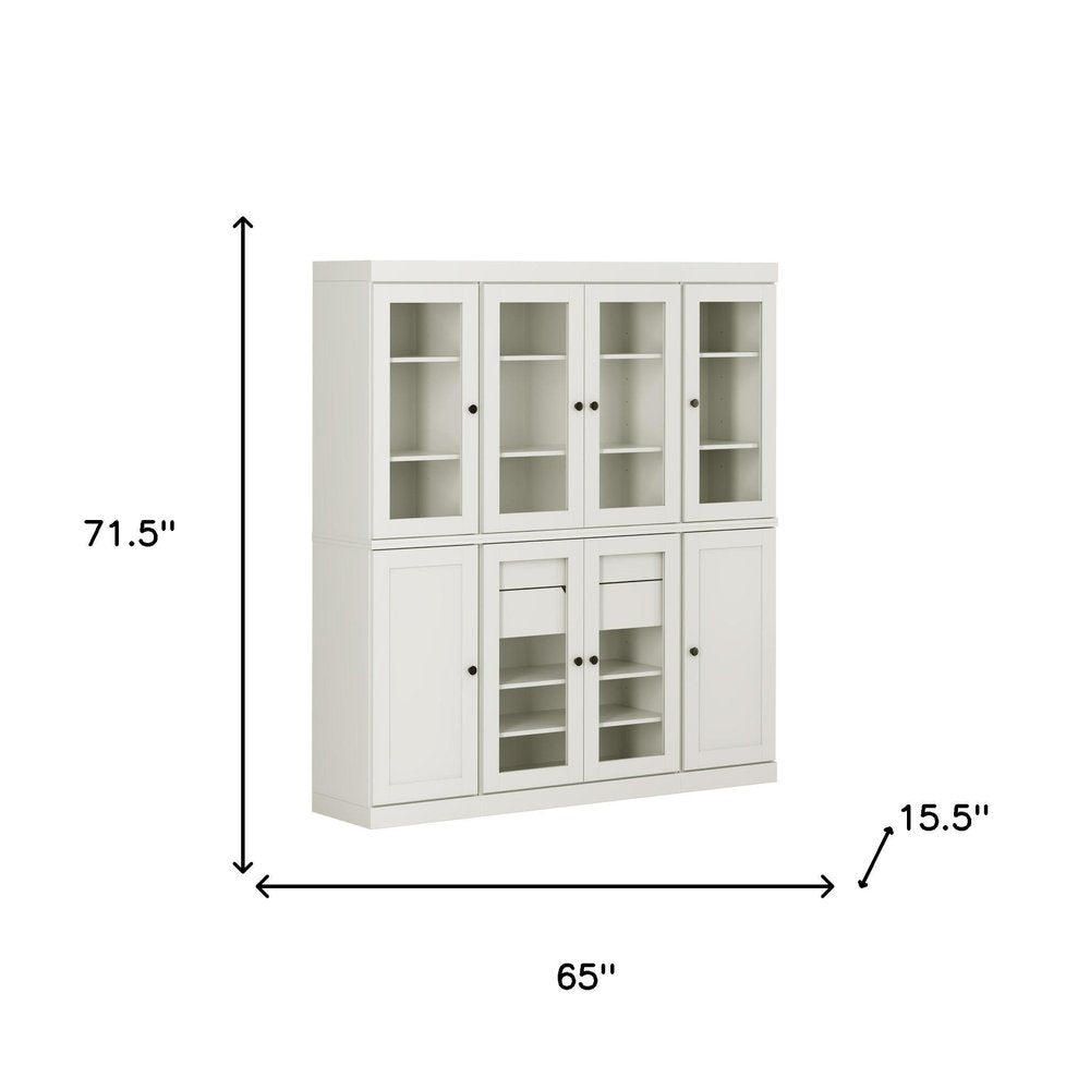 72" Off White Solid Wood 8 Two Drawer Pantry Or Storage Closet — view 3
