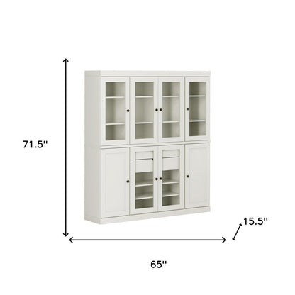 72" Off White Solid Wood 8 Two Drawer Pantry Or Storage Closet HomeRoots