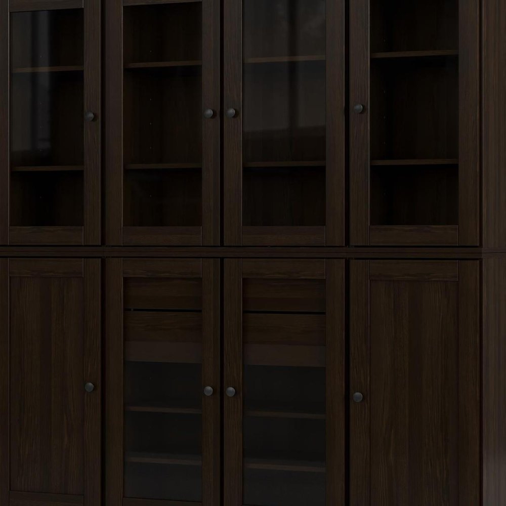 72" Espresso Solid Wood 8 Two Drawer Pantry Or Storage Closet