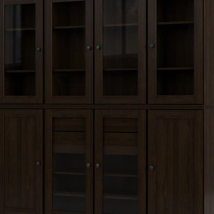 72" Espresso Solid Wood 8 Two Drawer Pantry Or Storage Closet