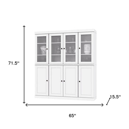 72" White Solid Wood 8 Two Drawer Pantry Or Storage Closet HomeRoots