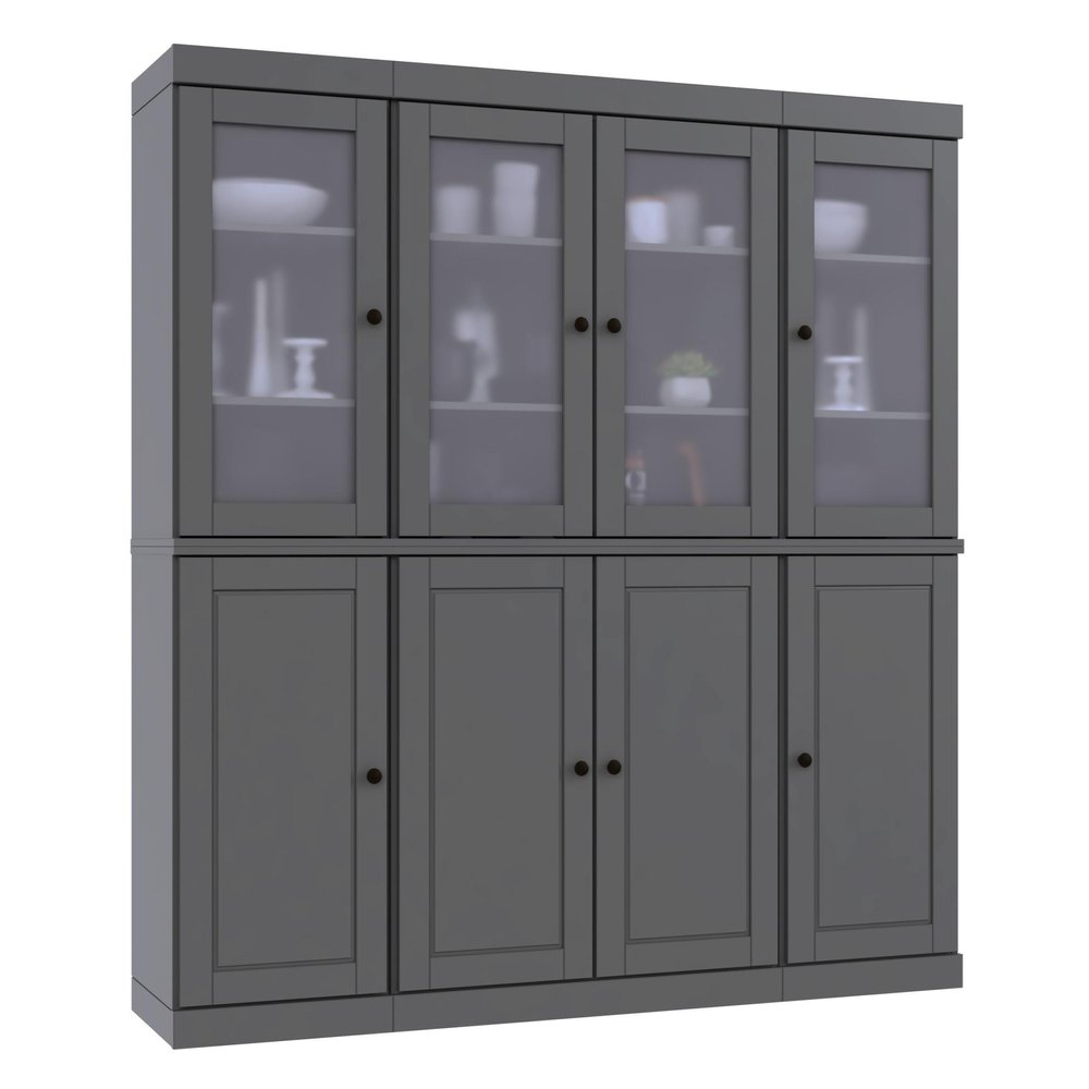 72" Gray Solid Wood 8 Two Drawer Pantry Or Storage Closet — view 1