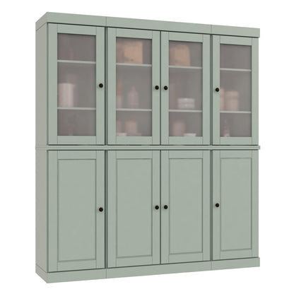 72" Sage Solid Wood 8 Two Drawer Pantry Or Storage Closet HomeRoots