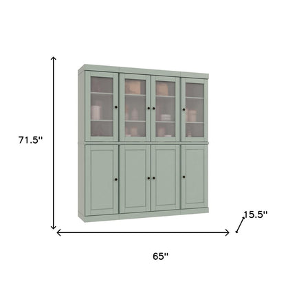 72" Sage Solid Wood 8 Two Drawer Pantry Or Storage Closet HomeRoots