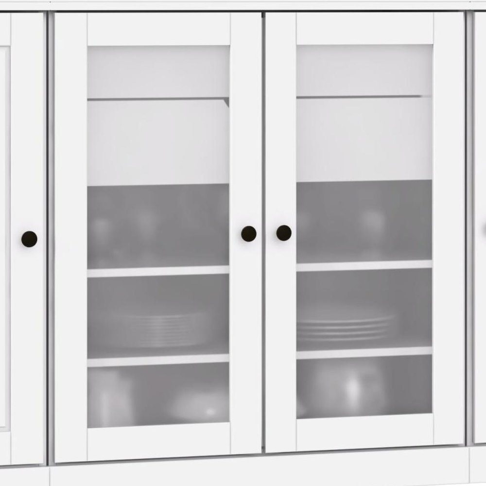 72" White Solid Wood 8 Two Drawer Pantry Or Storage Closet — view 6