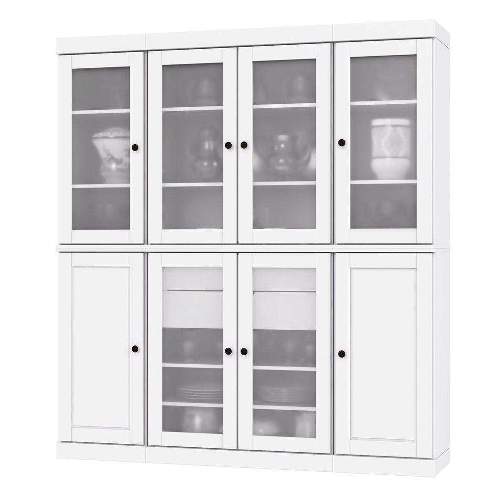 72" White Solid Wood 8 Two Drawer Pantry Or Storage Closet — view 1