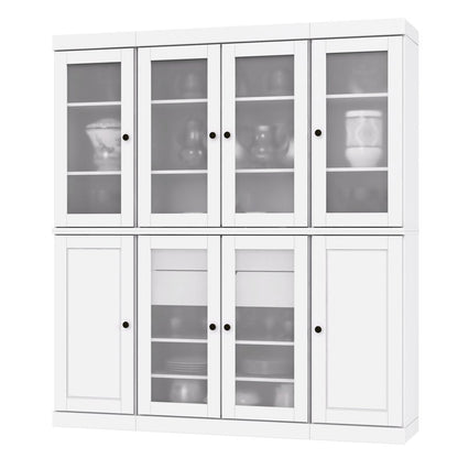72" White Solid Wood 8 Two Drawer Pantry Or Storage Closet HomeRoots