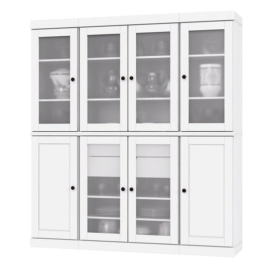 72" White Solid Wood 8 Two Drawer Pantry Or Storage Closet HomeRoots