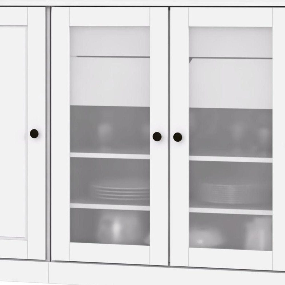 72" White Solid Wood 8 Two Drawer Pantry Or Storage Closet HomeRoots