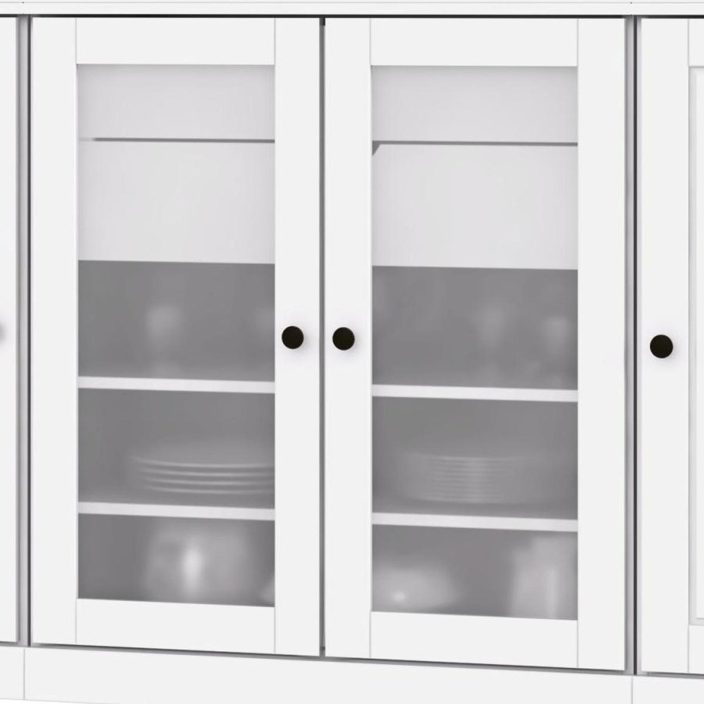 72" White Solid Wood 8 Two Drawer Pantry Or Storage Closet — view 3