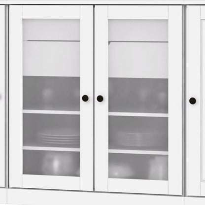 72" White Solid Wood 8 Two Drawer Pantry Or Storage Closet HomeRoots
