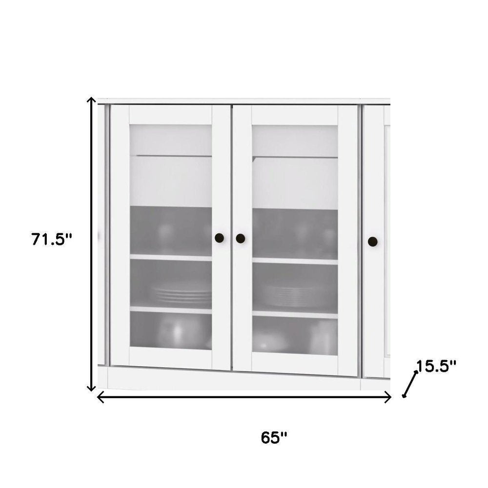 72" White Solid Wood 8 Two Drawer Pantry Or Storage Closet — view 4