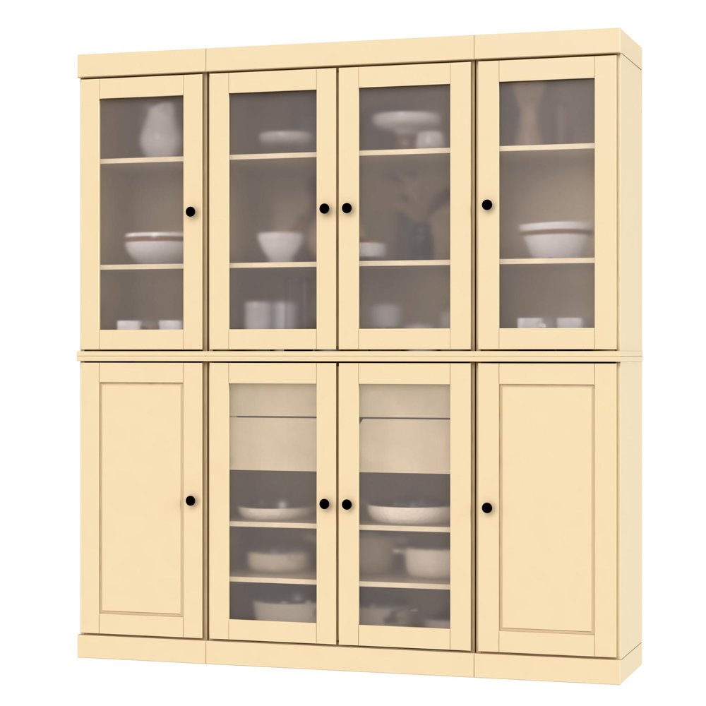 72" Yellow Solid Wood 8 Two Drawer Pantry Or Storage Closet HomeRoots